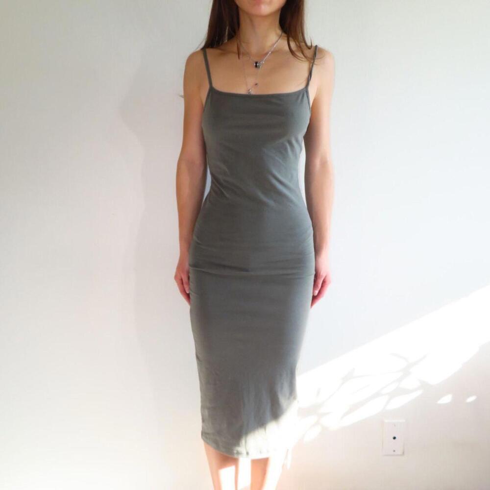 James Perse Women's Green and Khaki Dress - Picture 1 of 5